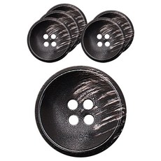 동대문단추왕 리얼소뿔 단추 JWS-03, 블랙보카시, 6개