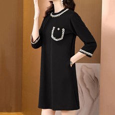 아뗄릭 캐주얼 라운드넥 7부소매 원피스 03517 빅사이즈 포함