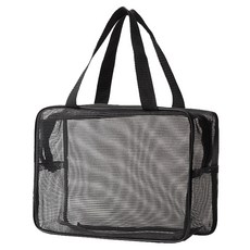 unhave 簡約網格沐浴包, 02 黑色