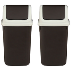 올유리빙 사각 스윙 휴지통 20L 2p, 딥브라운