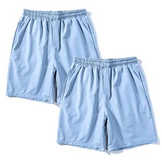 엠씨티 남녀공용 쿨 스포츠 트레이닝 냉감 통기성 5부 반바지 2종 세트