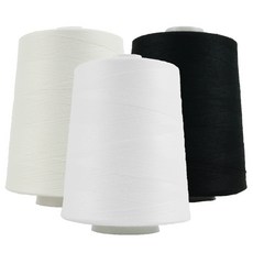 JSTrading 大容量拷克線 40支2股 8000m 3件組, 白色, 象牙白, 黑色, 1套