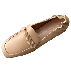 벨라노이 여성용 소가죽 사각코 뒷주름 로퍼 3cm