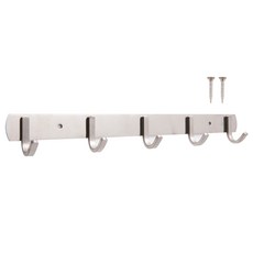 철물대장 스텐 다용도 5구 판 벽옷걸이, 실버, 1개