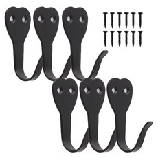 Cholmuldaejang 愛心蝌蚪壁掛衣架 大 6入, 1個, 黑色