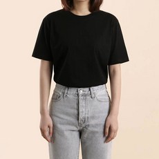 더팀 베이직 20수 무지 라운드 통기성 반팔 티셔츠