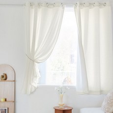 CARREDECO 法蘭絨雙層窗簾, 白色