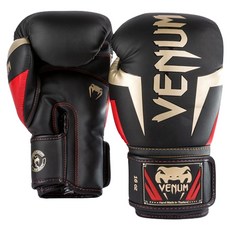 VENUM 菁英拳擊手套 雙手, 黑+金+紅