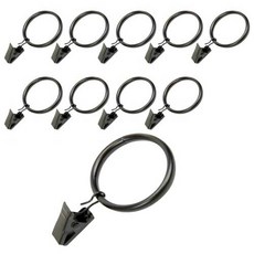 민스리빙 커튼집게링 32mm 10개, 블랙