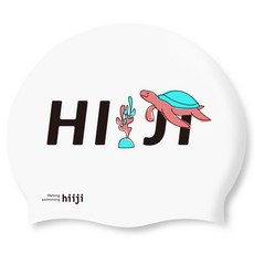 hiiji 矽膠泳帽, 水草與烏龜白色, 1個