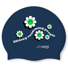 히지 실리콘 수영모자, 데이지네이비, 1개