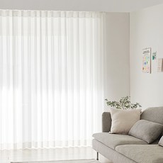 Home in Home 防透視White Room羊毛感雪紡窗簾 2p, 白色