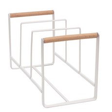 natureahn 平底鍋收納架 + 瀝水盤, 3層, 木紋白