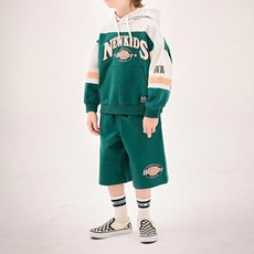 JELISPOON 童款潮流拼色印花連帽休閒長袖套裝