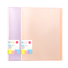 deLi 得力 巴厘島粉彩透明文件夾 20張*2種組 EB032, 橘色, 紫色, 1套
