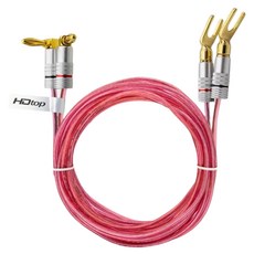 에이치디탑 국산 꺾임 바나나 TO 말굽 30C 스피커 케이블, HT-TP094-5M, 혼합색상