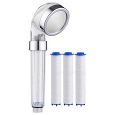 MONACO OLIVE 節水過濾蓮蓬頭+替換濾芯 3支入組, 透明, 1組