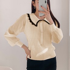 라라온 여성용 빅카라 세라 시스루 니트 TSP055