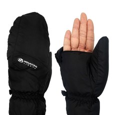 LIBERO 四季款靈敏觸控型手套+帽蓋式防寒併指手套組, 黑色