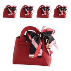 이홈베이킹 스카프 가죽 선물 포장 상자, 레드, 5개