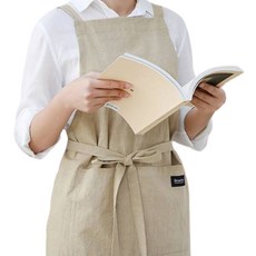 韓國 amante Sono 純棉顏料染色基本款圍裙 FREE, 1個, 米色