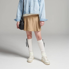 女童兩穿腰帶工裝裙 T101