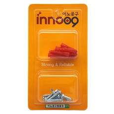 이노공구 백색 둥근머리 직결나사 칼블럭(레드) 세트 25mm 20pcs NIT202, 10세트