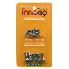 이노공구 가구용 조립 볼트 5p + 너트 5p 2종 세트, 20mm, 8mm, 10개