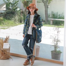 女童 Dean Square 格紋襯衫 J6228