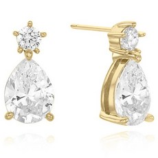 오에스티 여성용 925실버 순은 시뮬럿 다이아 물방울 드롭 큐빅 귀걸이