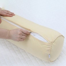 wooree&deco 素色粉彩高密度60支紗圓形抱枕套, 黃色