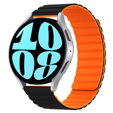Imall Galaxy Watch 矽膠磁吸錶帶, 黑色 + 橘色, 1個