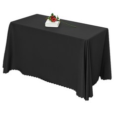 Block Mart 長方形房間布藝餐桌桌布, 黑色, 200 x 300 cm