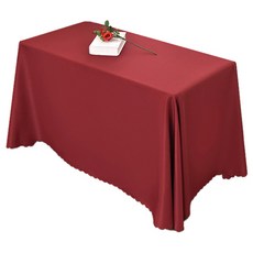 Block Mart 長方形房間布藝餐桌桌布, 酒紅色, 180 x 240 cm