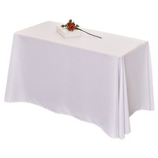 BeurreokMateu 長方形房間布料餐桌桌巾, 白色, 200 x 300 cm