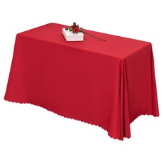 블럭마트 직사각형 룸 패브릭 테이블 식탁보, 레드, 180 x 220 cm