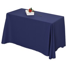 Block Mart 長方形房間布藝餐桌桌布, 海軍藍, 200 x 300 cm