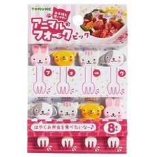 TORUNE Mimi&O 便當裝飾新款動物叉, 1套