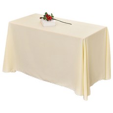 Block Mart 長方形房間布藝餐桌桌布, 象牙白, 200 x 300 cm