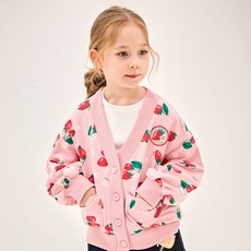 JELISPOON 童款草莓印花開襟外套