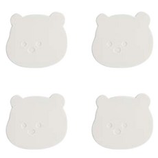 ERATO 泰迪熊矽膠杯墊, 奶油色, 4個