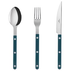 사브르 샤이니 커트러리 3종 세트, 아쿠아마린, 디너스푼 + 디너포크 + 디너나이프, 1세트