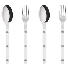 사브르 샤이니 티스푼 + 케이크 포크 세트, 화이트, 유아동 스푼 + 유아동 포크, 2세트