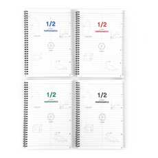 Withna 雙欄 PP 數學筆記本 4入組, 隨機出貨, 1套