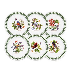 PORTmeIRION 波特玫琳恩 植物園鳥類麵包盤組, 1套, 混合色, 盤子6種