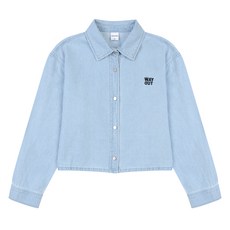 applepink 女款短版丹寧襯衫 T101