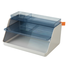 deLi 得力 XDM 3層桌面整理架託盤, 淺灰色, 1個