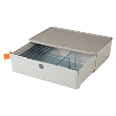 XDM 櫥櫃抽屜式收納整理盒 桌面收納架, 淺灰色, 1個