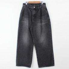 BBAEBBAE 女款抓褶寬鬆寬版牛仔褲