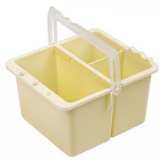 附隔層便利塑膠美術水桶 2in1, 黃色